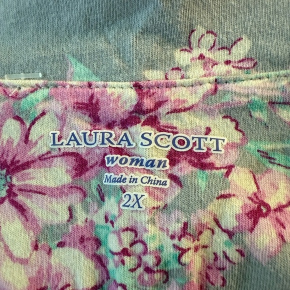 Laura Scott 100% Cotton Summer Floral 2 Pc  Pajama Set Womens Sz 2x - Picture 5 of 6